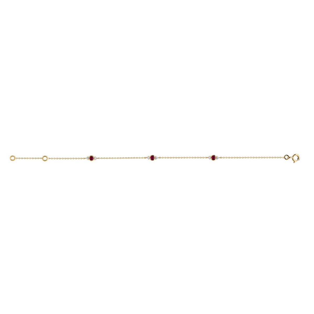 Bracelet Brillaxis rubis et oxydes en or jaune 18k - vue 2