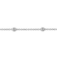 Bracelet Brillaxis chaine 6 perles or blanc ciselé