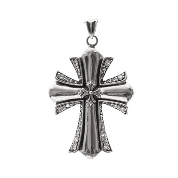 Collier Homme Argent Grande Croix Rock