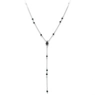 Collier En Argent Cravate Pierre Spinelle Noire