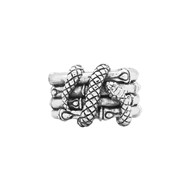 Bague Anneau Bambou Pour Homme En Argent Avec Serpent Entrelacé