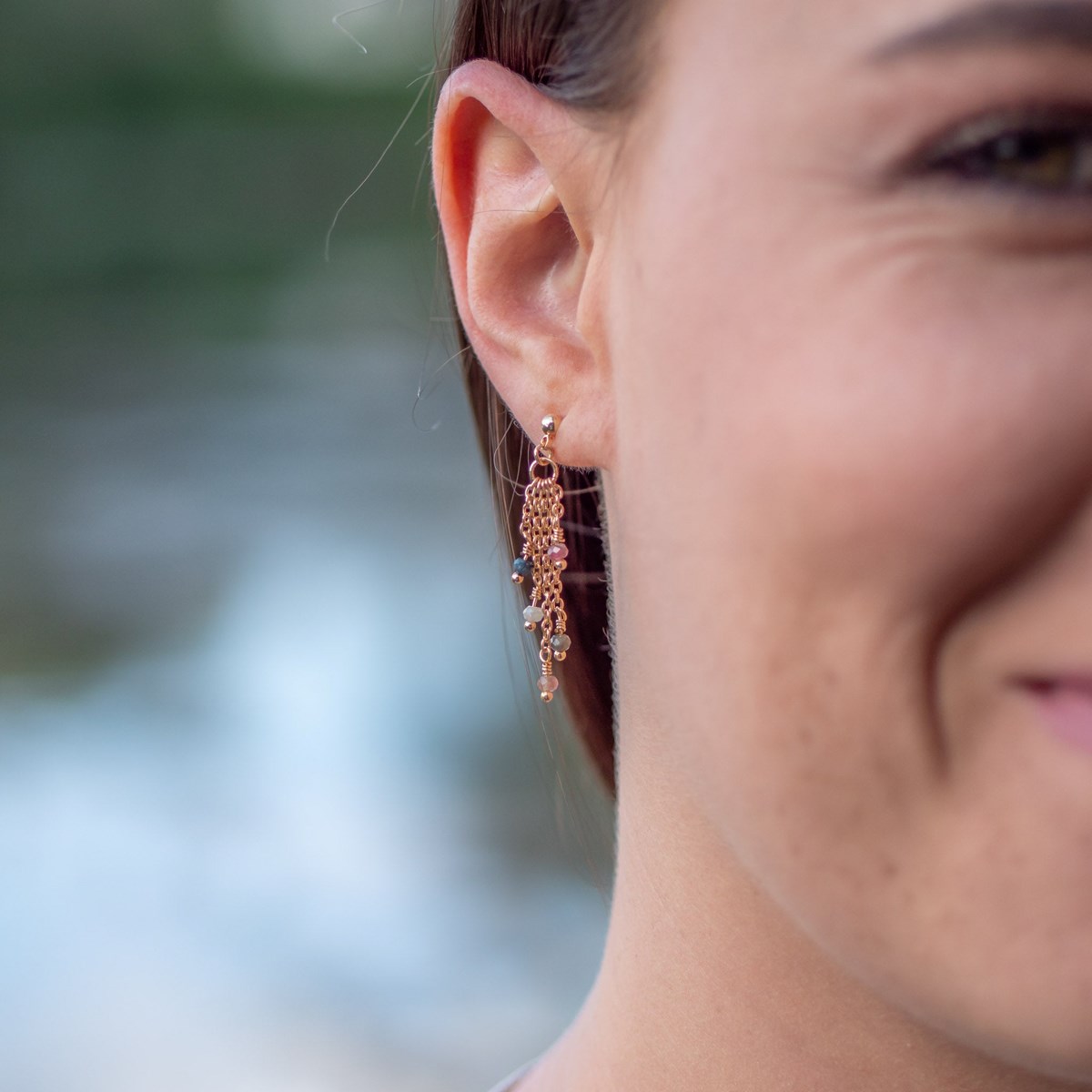 Boucles d'oreilles Bianca en pierres Tourmaline - vue 5