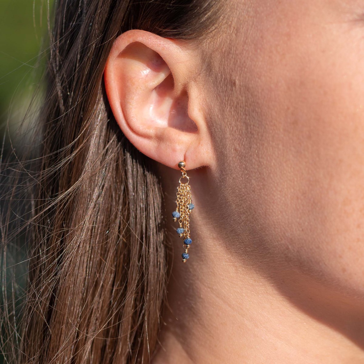 Boucles d'oreilles Bianca en pierres Lapis-lazuli - vue 5