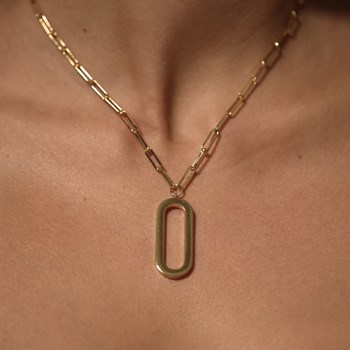Ketting Zilver Rhodium Ovaal Eva