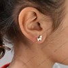 Boucles d'oreilles licorne émail coloré Plaqué or 750 3 microns - vue V2