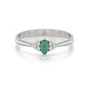 Bague Emeralda Or Blanc 14K avec Émeraude Marquise et Diamants | ADEN Joaillerie - vue V1