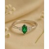 Bague Emeralda Or Blanc 14K avec Émeraude Marquise et Diamants | ADEN Joaillerie - vue V3