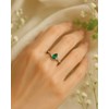 Bague Emeralda Or Blanc 14K avec Émeraude Marquise et Diamants | ADEN Joaillerie - vue V4