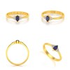 Bague Or Jaune 14K avec Saphir Marquise et Diamants | ADEN Joaillerie - vue V2