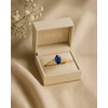 Bague Or Jaune 14K avec Saphir Marquise et Diamants | ADEN Joaillerie - vue V5