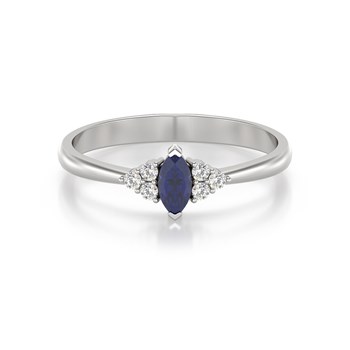 Ring ADEN Gold 585 White Sapphire and diamonds 2.1