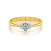 Bague Or Jaune 14K avec Aigue-Marine Marquise et Diamants | ADEN Joaillerie - vue V1