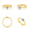 Bague Or Jaune 14K avec Aigue-Marine Marquise et Diamants | ADEN Joaillerie - vue V2
