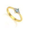 Bague Or Jaune 14K avec Aigue-Marine Marquise et Diamants | ADEN Joaillerie - vue V3