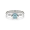 Bague ADEN Aigue-Marine et diamants sur Argent 925 2.20grs - vue V1