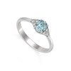 Bague ADEN Aigue-Marine et diamants sur Argent 925 2.20grs - vue V3