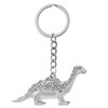 Porte-clés dinosaure animal préhistorique argenté - vue V1