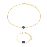 Collier et bracelet Hexalia en pierres Lapis-lazuli