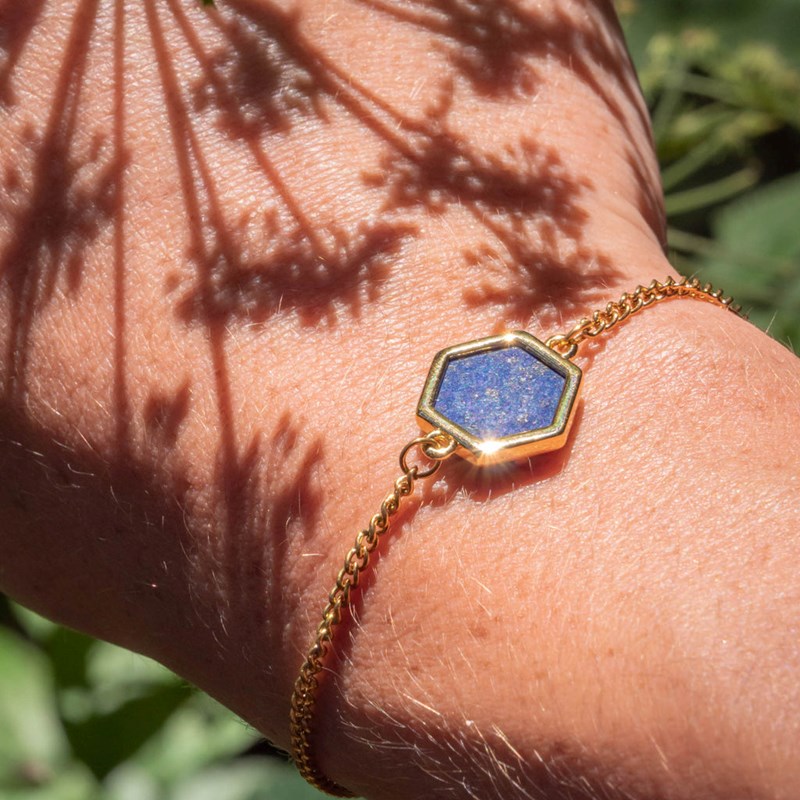 Collier et bracelet Hexalia en pierres Lapis-lazuli - vue 3