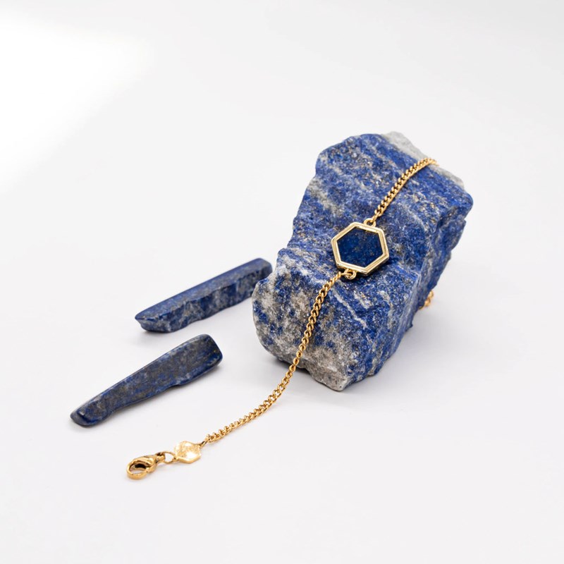 Collier et bracelet Hexalia en pierres Lapis-lazuli - vue 4