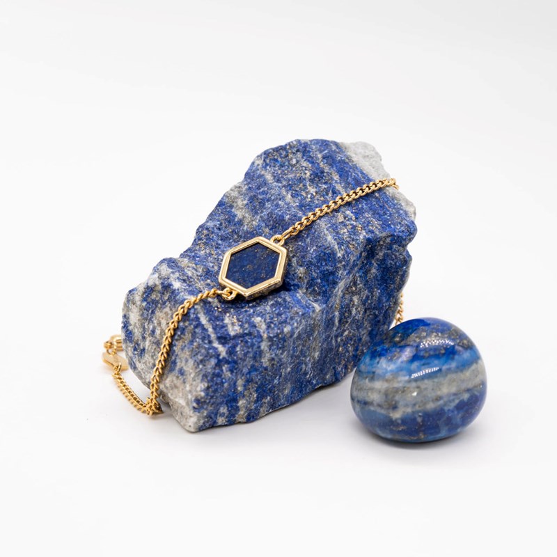 Collier et bracelet Hexalia en pierres Lapis-lazuli - vue 5