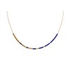 Collier femme minimaliste délicat chaîne ultra fine perles miyuki  ( Bleu) - vue V1