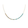 Collier femme minimaliste délicat chaîne ultra fine perles miyuki  ( Bleu ciel) - vue V1
