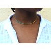 Collier femme minimaliste délicat chaîne ultra fine perles miyuki  ( vert) - vue V2