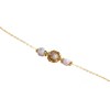 Bracelet  fin orné de perles  semi-precieuses  d 'agate rose  joliment tissé - vue V1