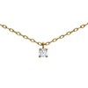 Collier solitaire oxyde or 18 carats griffes - vue V1