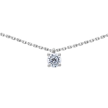 Collier Brillaxis solitaire oxyde or blanc 4.5 mm