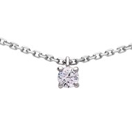 Collier solitaire or 18 carats oxyde griffes