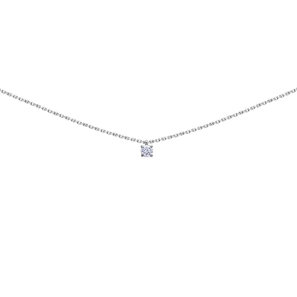 Collier Brillaxis solitaire oxyde or 18 carats - vue 2