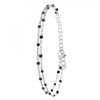 Bracelet double tour et perles noires SC Crystal - vue V1