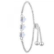 Bracelet fleurs argenté SC Crystal orné de cristaux scintillants en Métal rhodié