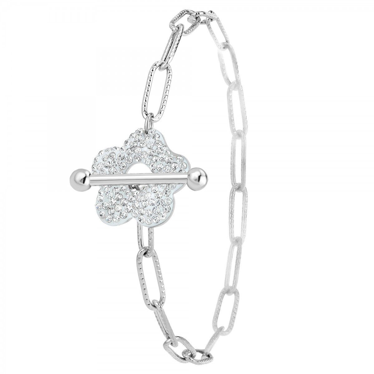 Bracelet fleur SC Crystal orné de Cristaux scintillants