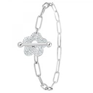 Bracelet fleur SC Crystal orné de Cristaux scintillants