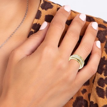 Bague SC Bohème en acier ornée de cristaux scintillants