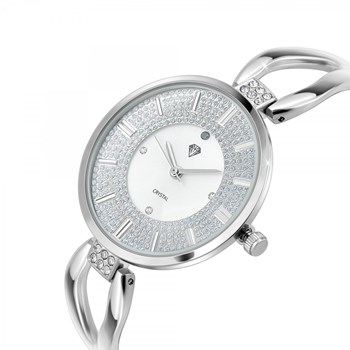 Emilie SC Crystal horloge bezet met een echte zwarte diamant en 15 fonkelende kristallen