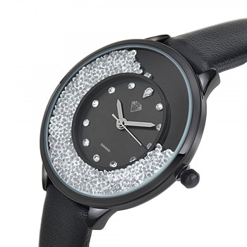 Elegant Aurelie SC Crystal horloge bezet met een echte witte diamant