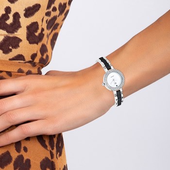 Elegant Cassandra SC Crystal horloge bezet met een echte diamant