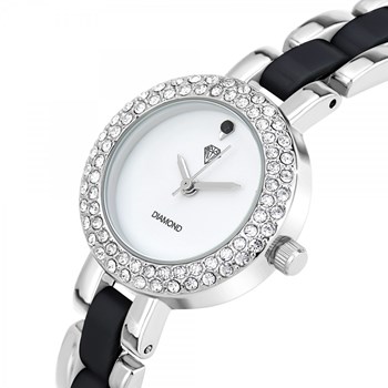 Elegant Cassandra SC Crystal horloge bezet met een echte diamant