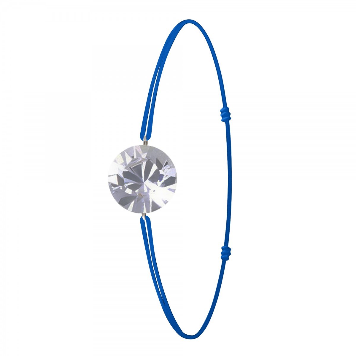 Bracelet élastique bleu SC Crystal orné de Cristaux scintillants