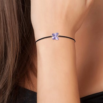 Black and butterfly SC Crystal bracelet adorned with sparkling Fabric crystals