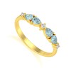 Bague ADEN Or 585 Jaune Aigue-Marine et diamants 1.97grs - vue V1