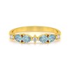 Bague ADEN Or 585 Jaune Aigue-Marine et diamants 1.97grs - vue V3