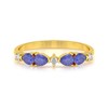 Bague ADEN Or 585 Jaune Tanzanite et diamants 1.97grs - vue V3