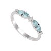Bague ADEN Aigue-Marine et diamants sur Argent 925 1.97grs - vue V1