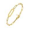 Bracelet Chaine Argent Rhodié Ovale Doré Eva - vue V1