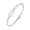 Bracelet Chaine Argent Rhodié Ovale Eva - vue V1
